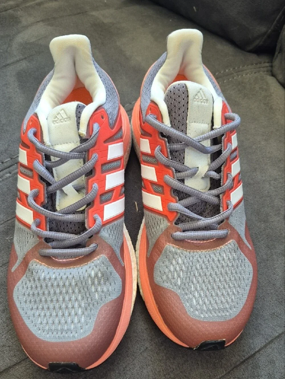 Women's Gray and Coral Athletic Sneakers - Lightweight Support